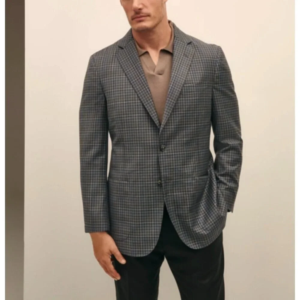 Brooks Brothers Regent Fit gingham Plaid Wool Blend Sport Coat Size 42L
